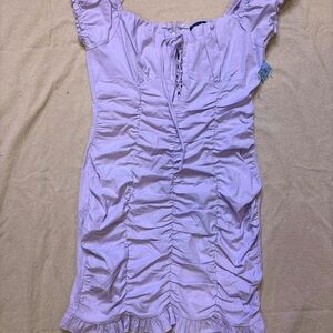 Haute Monde Lavender Off-Shoulder Dress